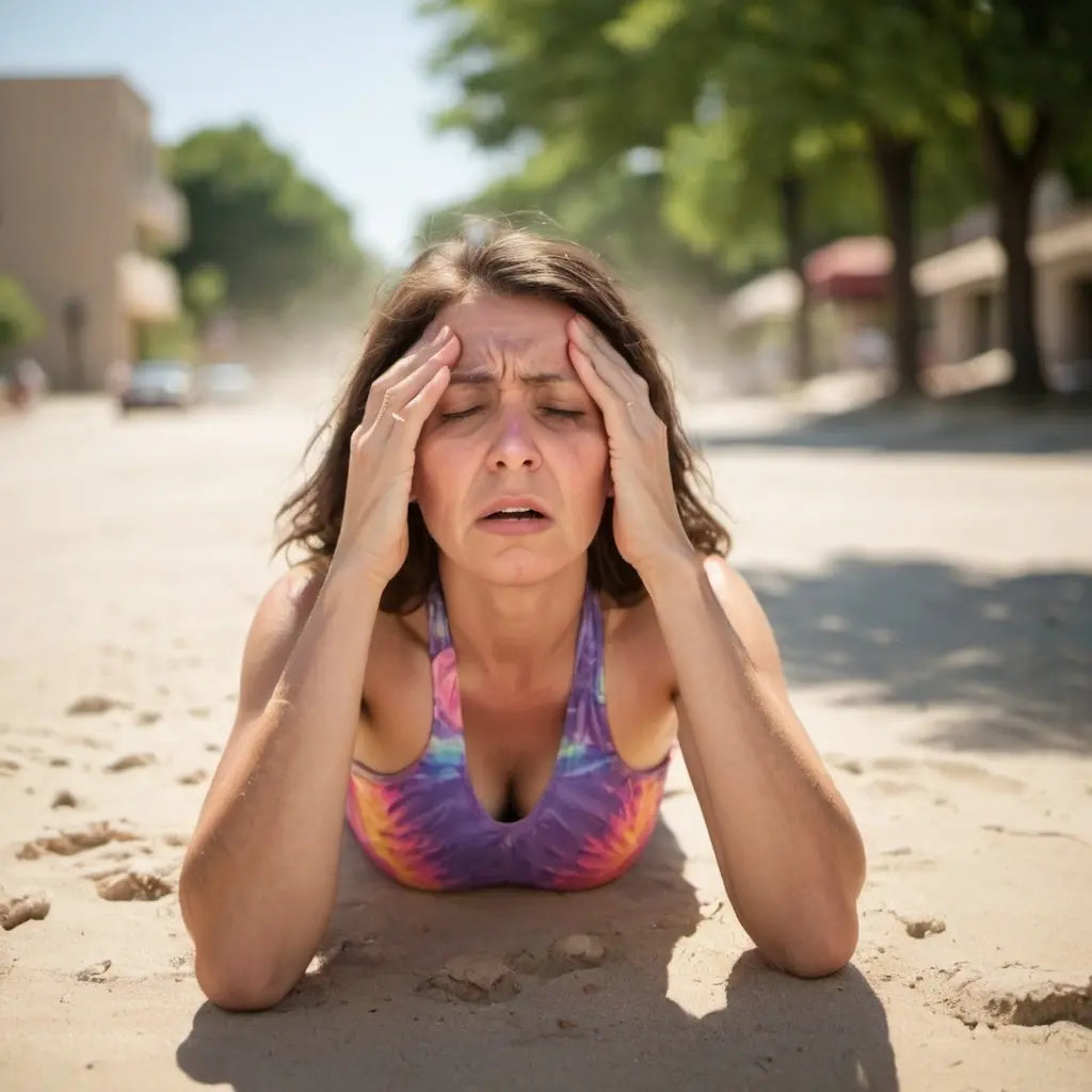 Woman Stress under the heat 