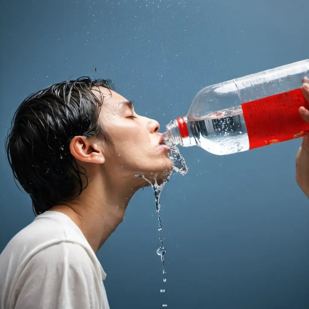 Man Drinking Water that overflows